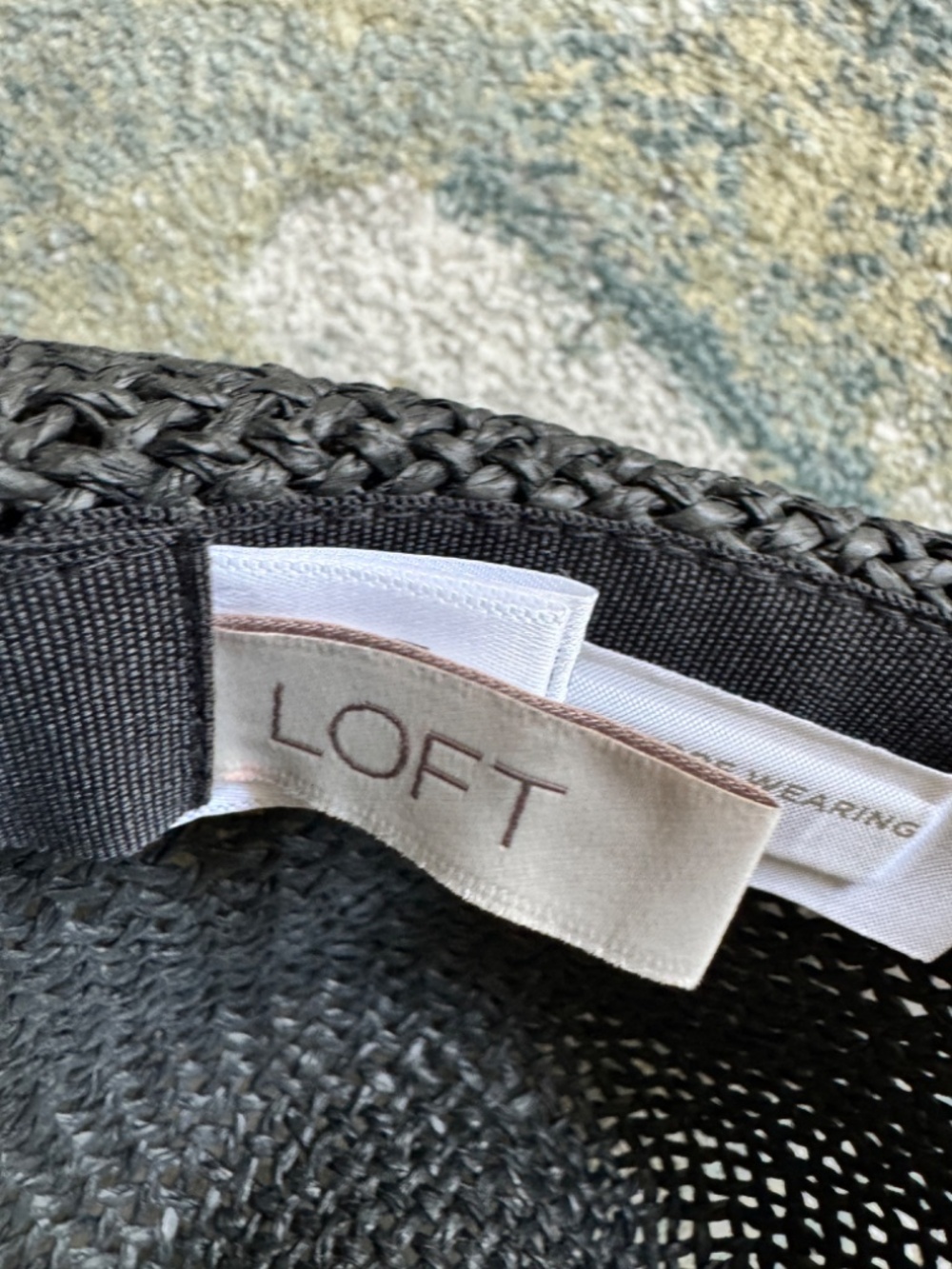LOFT Black Straw Fedora Hat - Picture 3 of 4